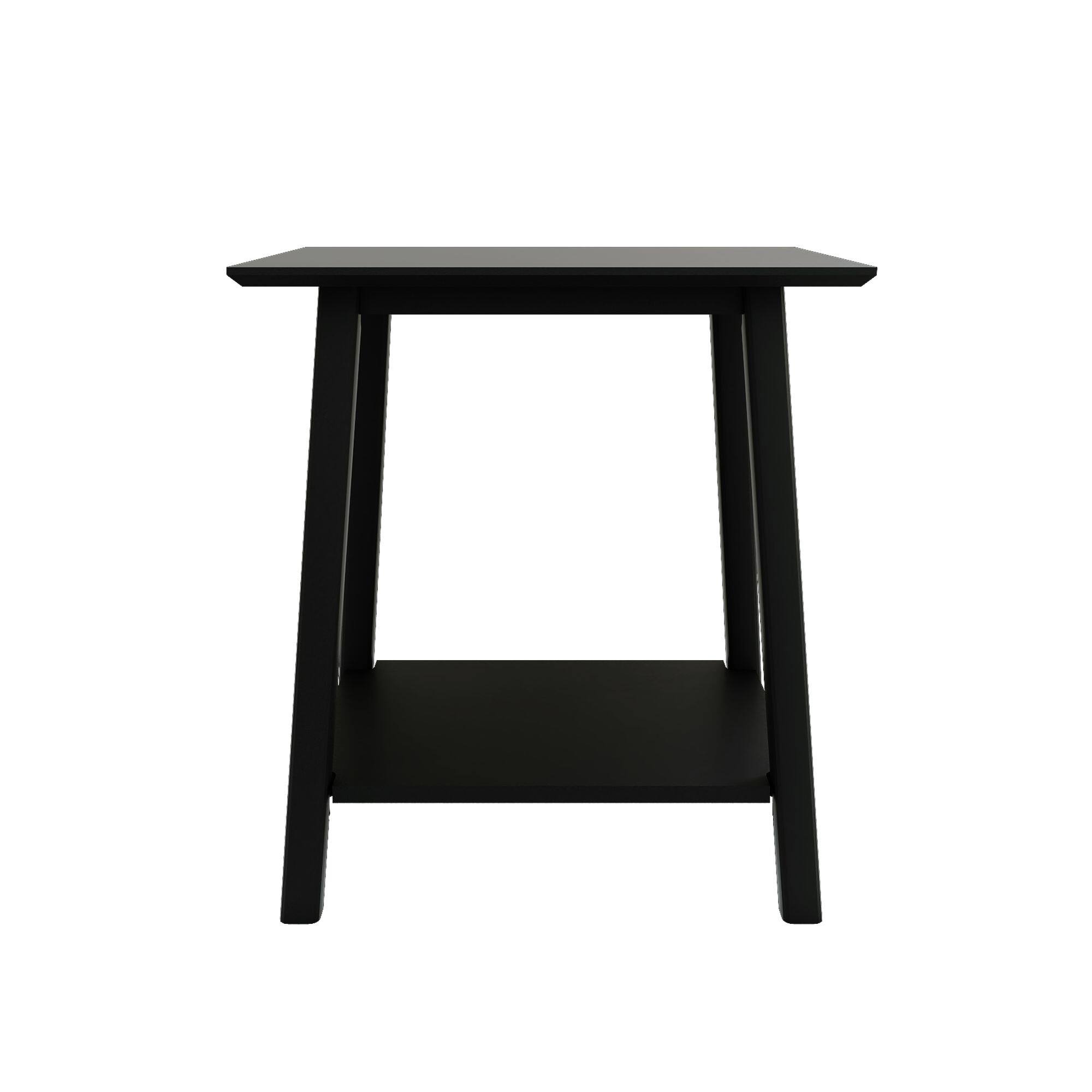 Alt View 3. Plank+Beam - Mid-Century Modern Table Nightstand, Black - Black.