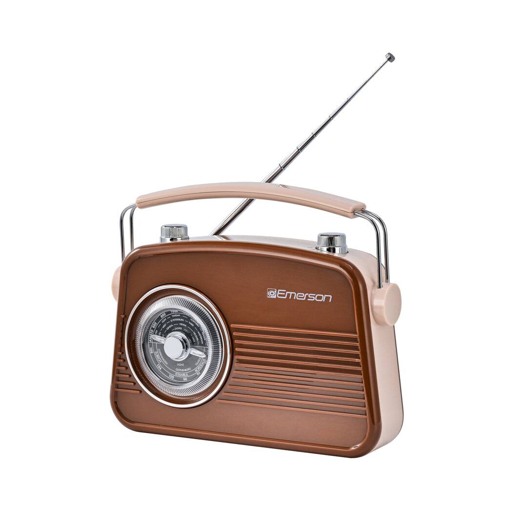 Angle. Emerson - Portable Bluetooth® Retro Radio with Built-in Rechargeable Battery.