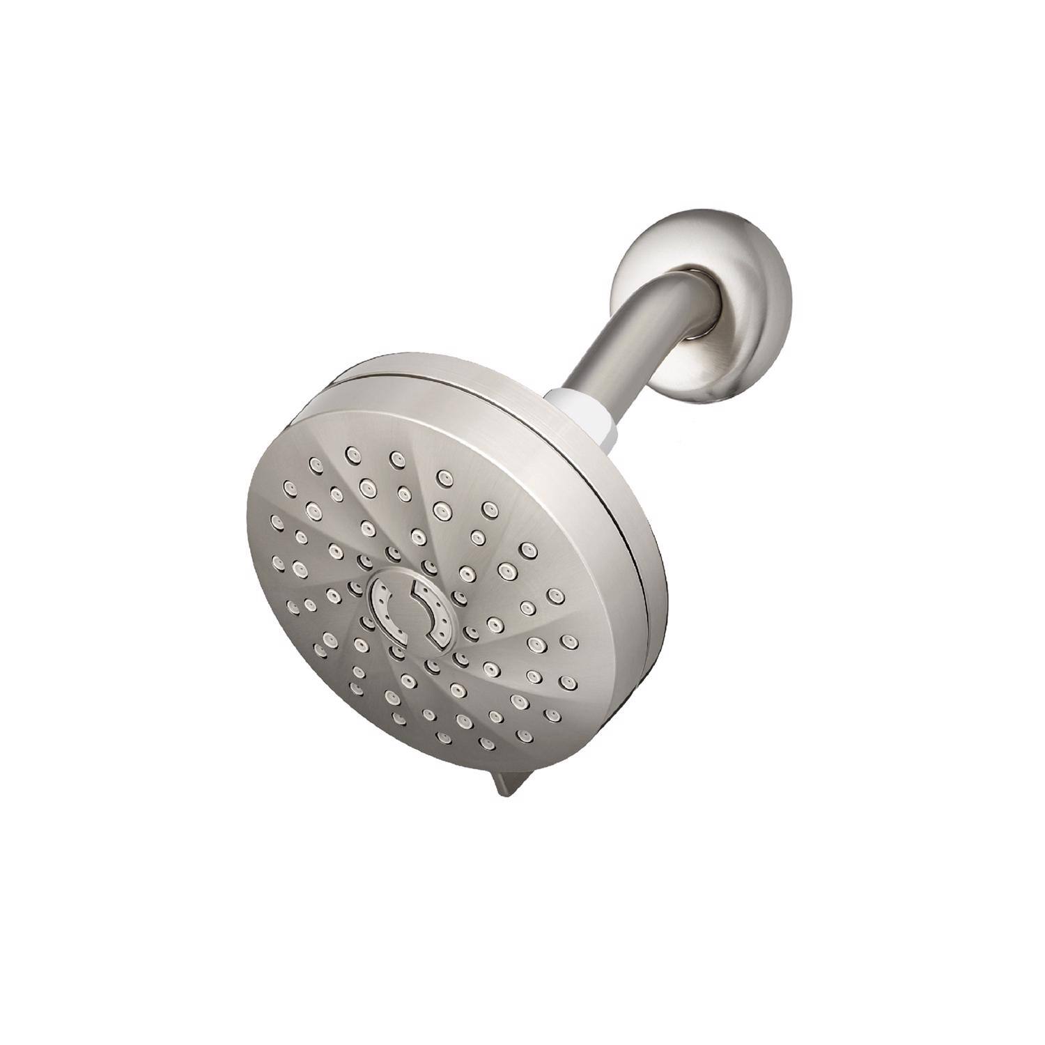 Front. Waterpik - Waterpik Revive Brushed Nickel 7 settings Wallmount Showerhead 1.8 gpm - Nickel.