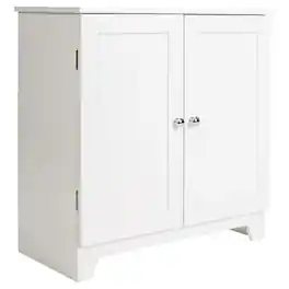 Redmon - Double Door Freestanding Floor Cabinet, Modern Wooden Furniture - White