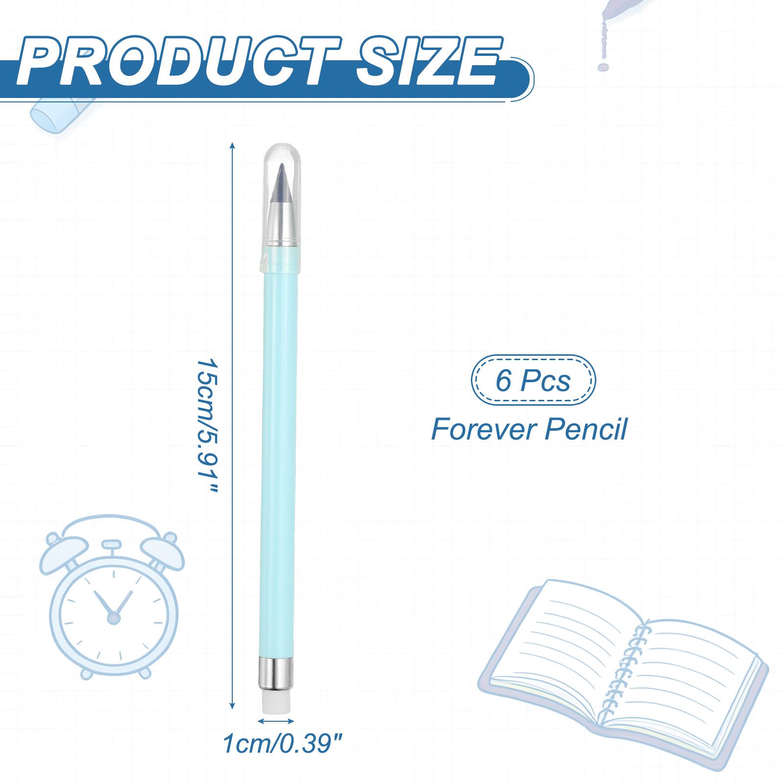 Unique Bargains Eternal Pencil, 6pcs Mech Sharpened Metal Pencils Set ...