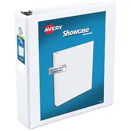 Avery - Showcase 2" 3-Ring View Binders, Slant Ring - White