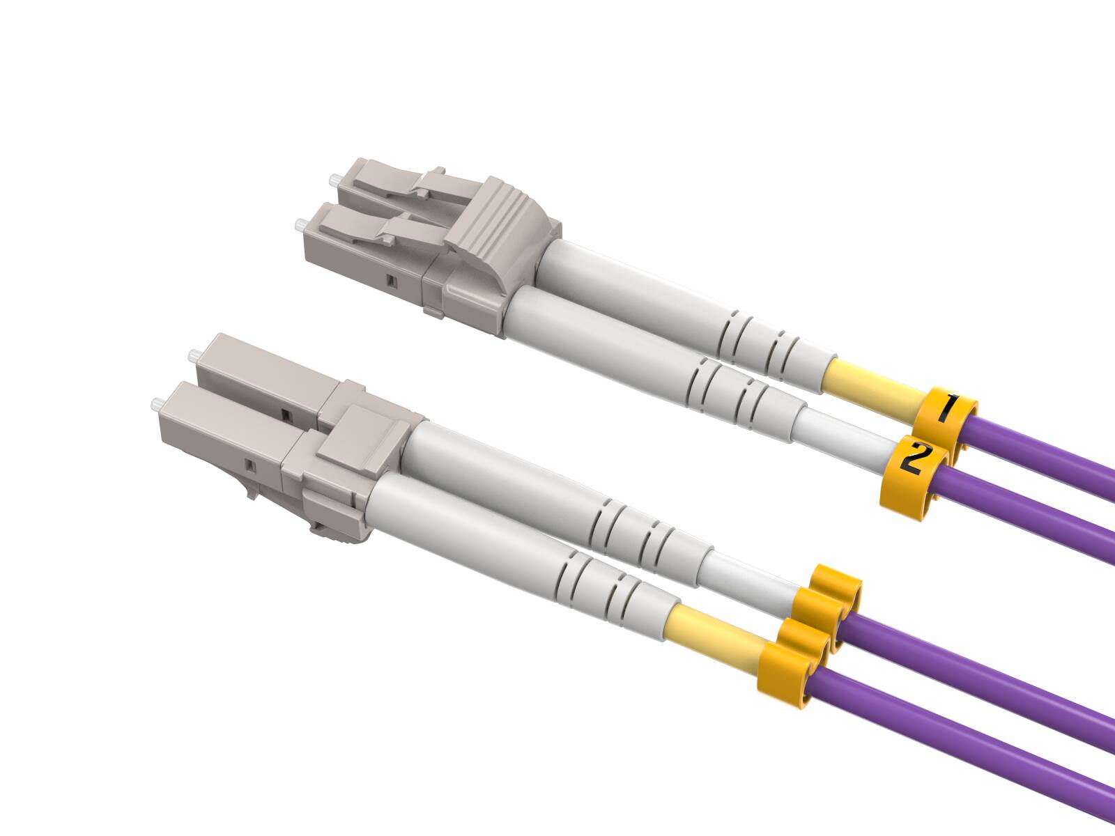 Angle. Cable Leader - OM4 LC to LC Fiber Patch Cable Multimode 50/125 Duplex 10G for SFP+ Transceivers, Switches, Servers, Patch Panels - Violet.