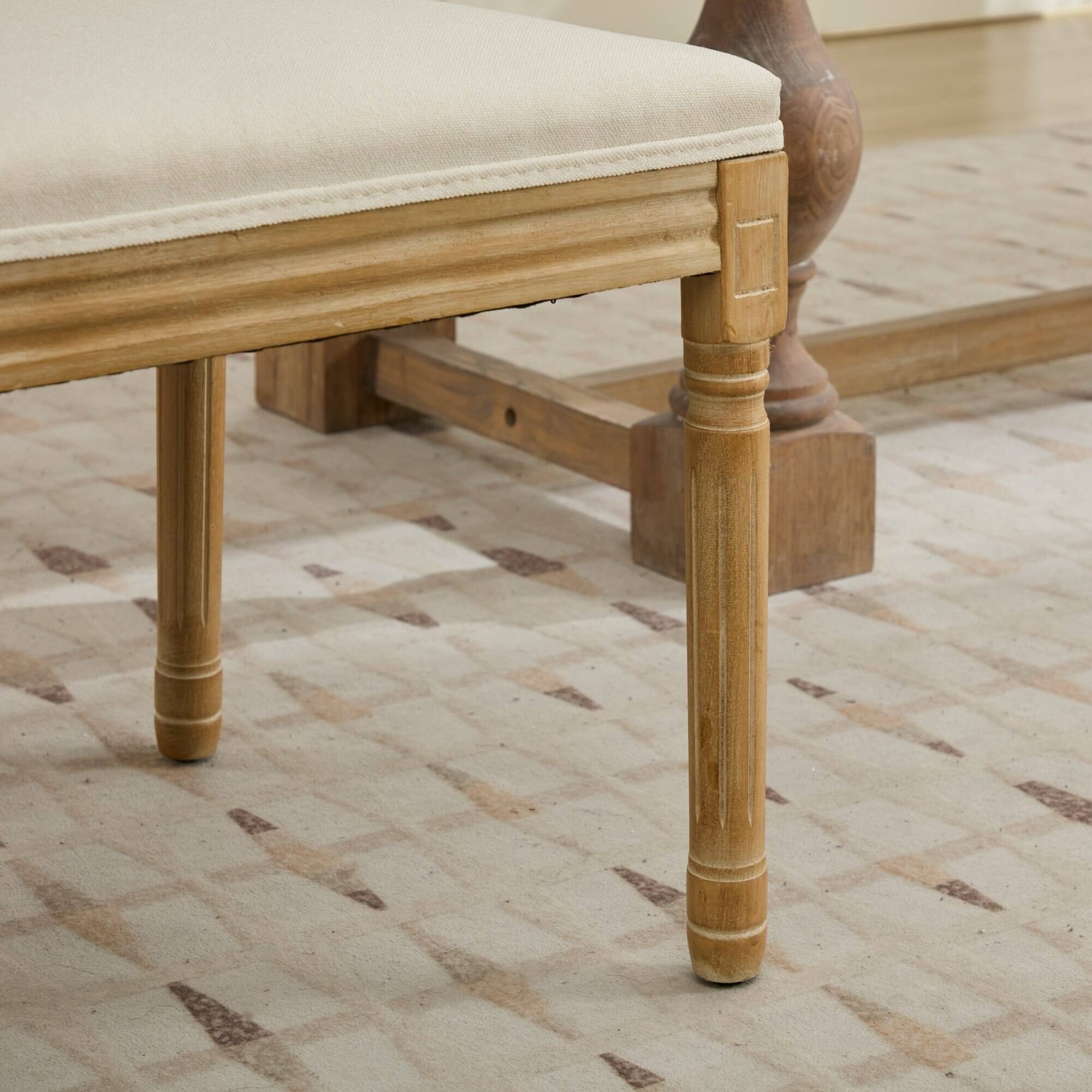 Alt View 10. GOODSILO - French-Inspired Dining Chairs Set of 2 with Rattan Backrest and Solid Wood Frame for Elegant Home Decor - Beige.