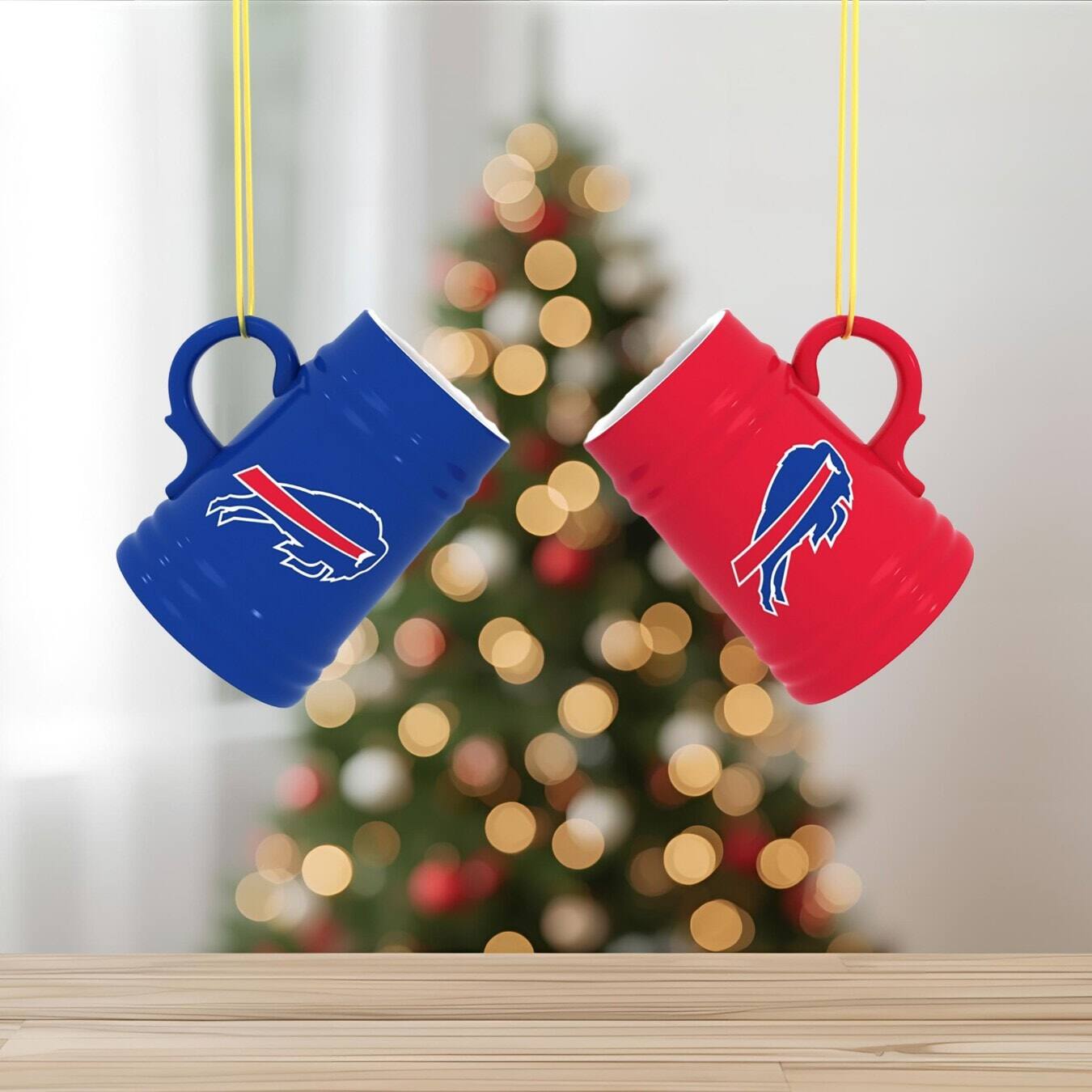 Alt View 1. Evergreen Enterprises - Buffalo Bills Two-Pack 3" Mini Stein Ornament Set - Multicolor.