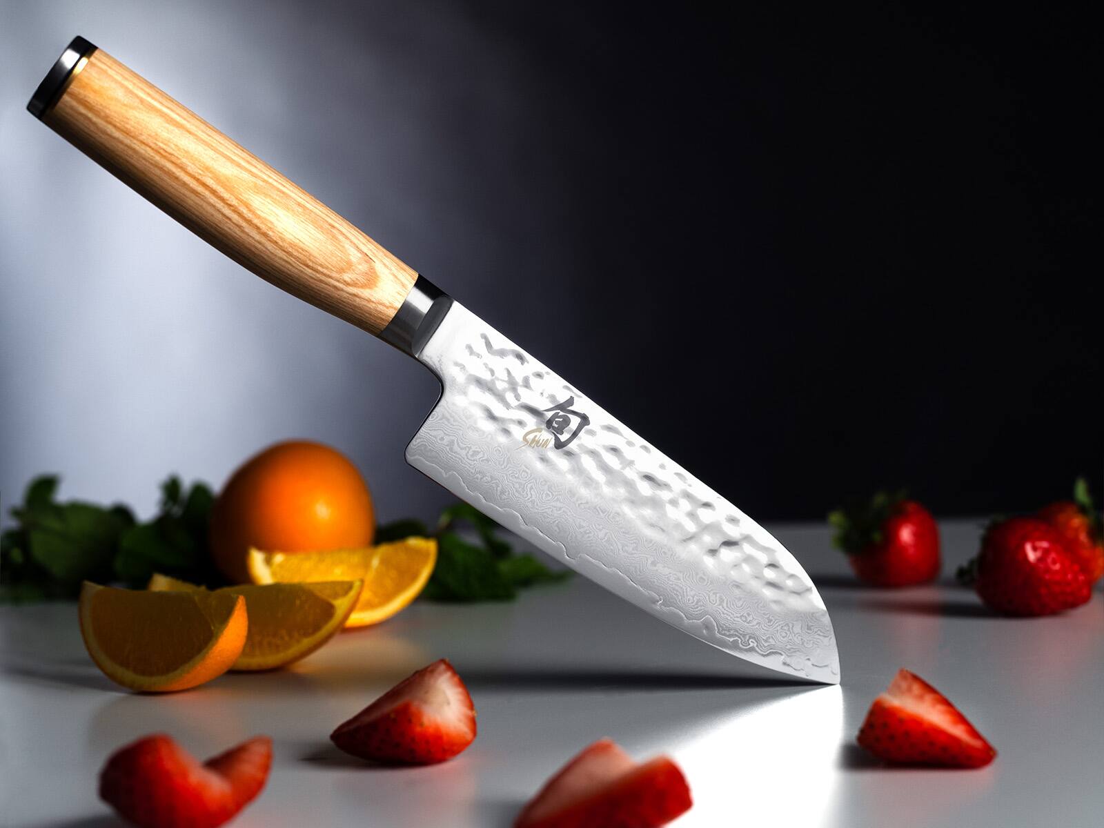 Alt View 2. Shun - Premier Blonde Santoku Knife, 5.5 Inch - Brown.