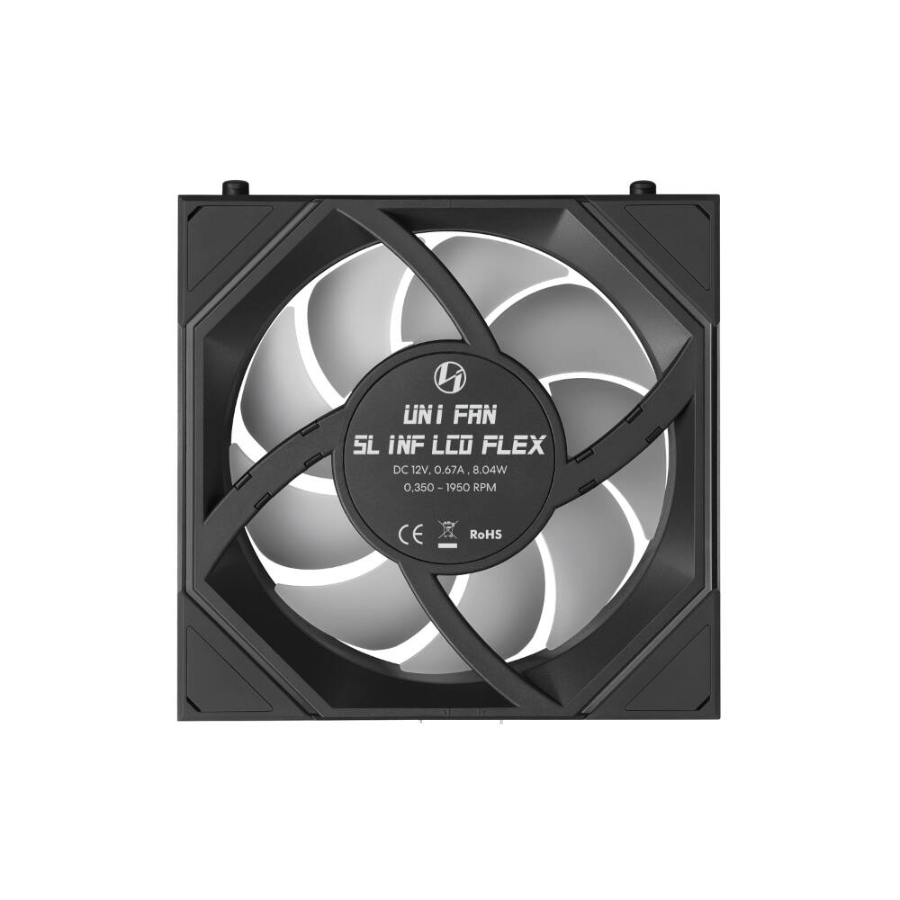 UNI FAN SL INF LCO FLEX DC 12V 0.67A 8.04W 0.350-1950 1950 RPM CE RoHS