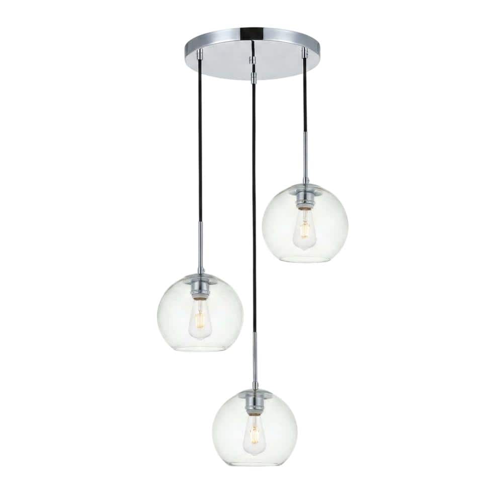 Living District - Baxter 3 Lights Chrome Pendant With Clear Glass - Chrome And Clear price history on PriceWatchPro