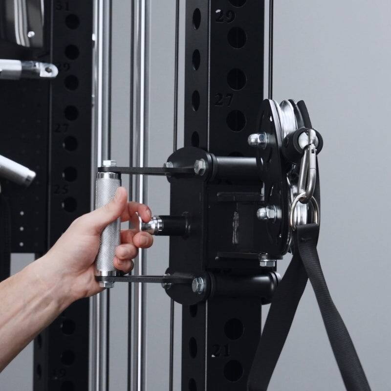 Alt View 8. Mikolo - ANUBIS™-2.0 Ultimate Smith Machine Functional Trainer With Dual Weight Stacks - Black.