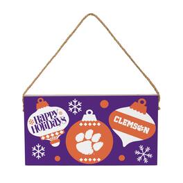Evergreen Enterprises - Clemson Tigers 6" x 11" Holiday Wood Wall Sign - Multicolor