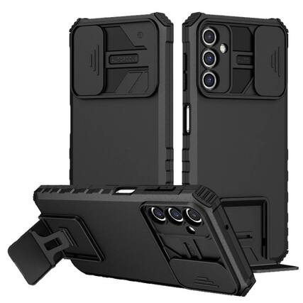 Front. Kitcheniva - Dual Layer Camera Protection Kickstand Pllus Tempered Glass For Samsung A17 5G Case Black - Black.