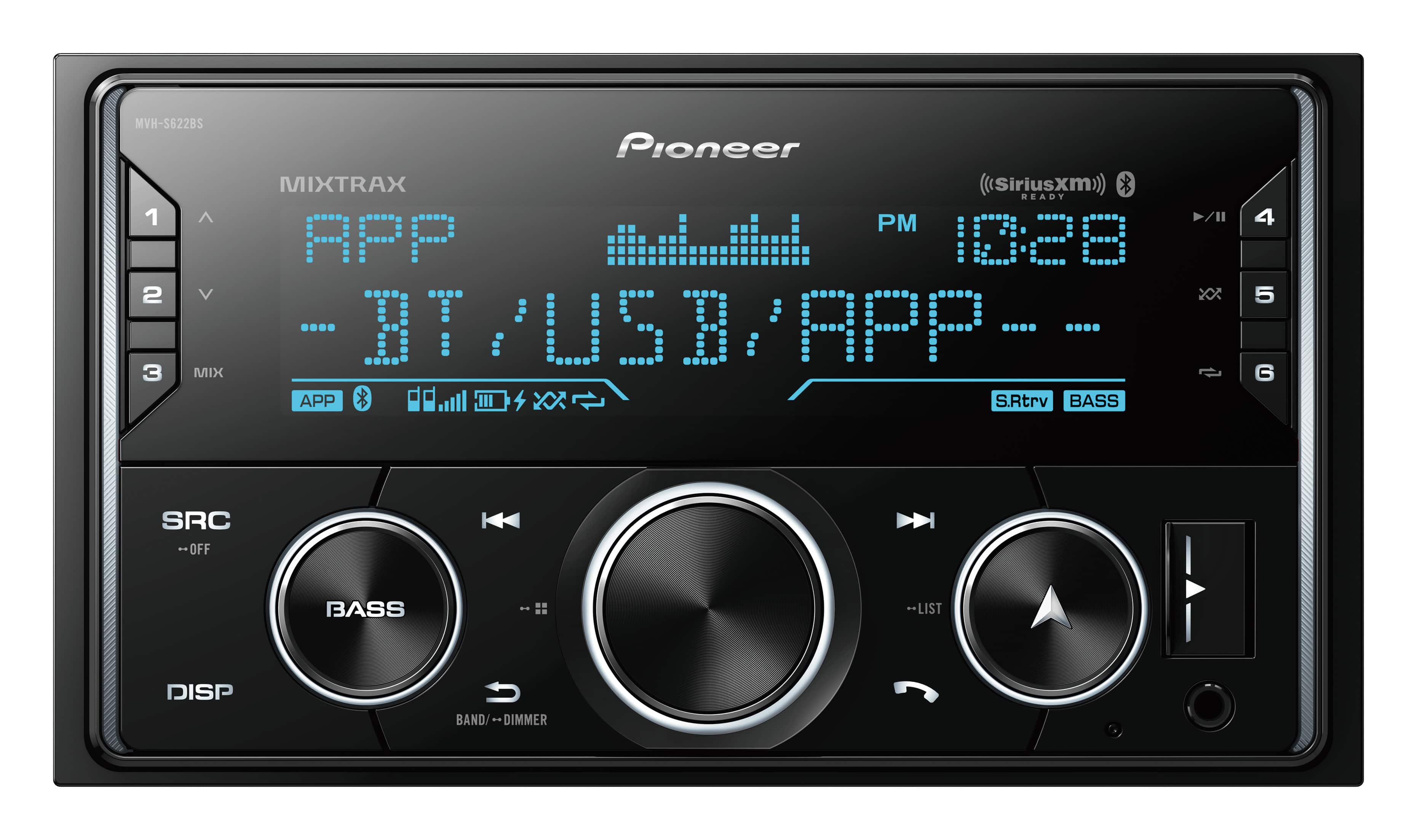 Front. Pioneer - In-dash Bluetooth Audio Digital Media (ADM) Receiver - Black.