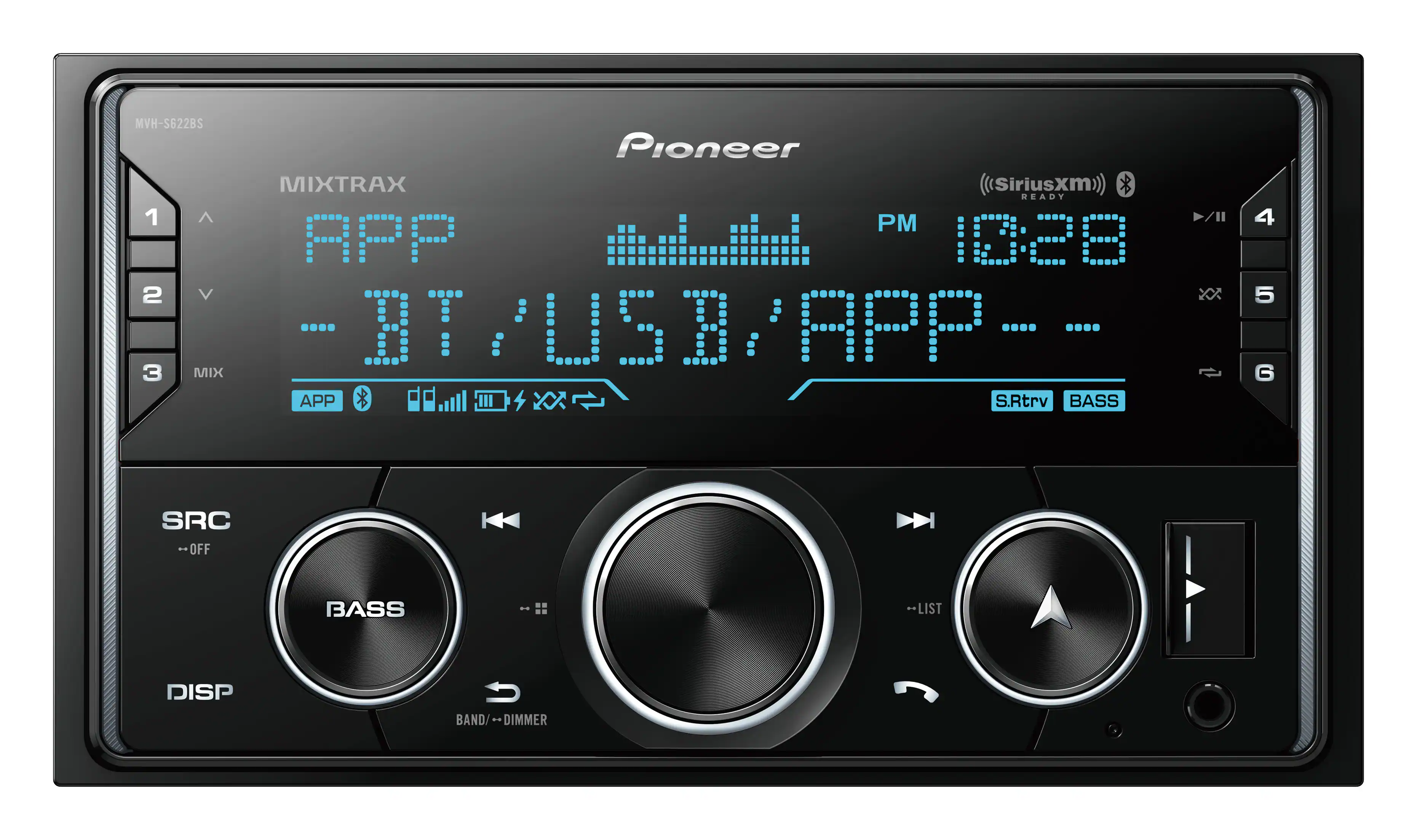 Front. Pioneer - In-dash Bluetooth Audio Digital Media (ADM) Receiver - Black.