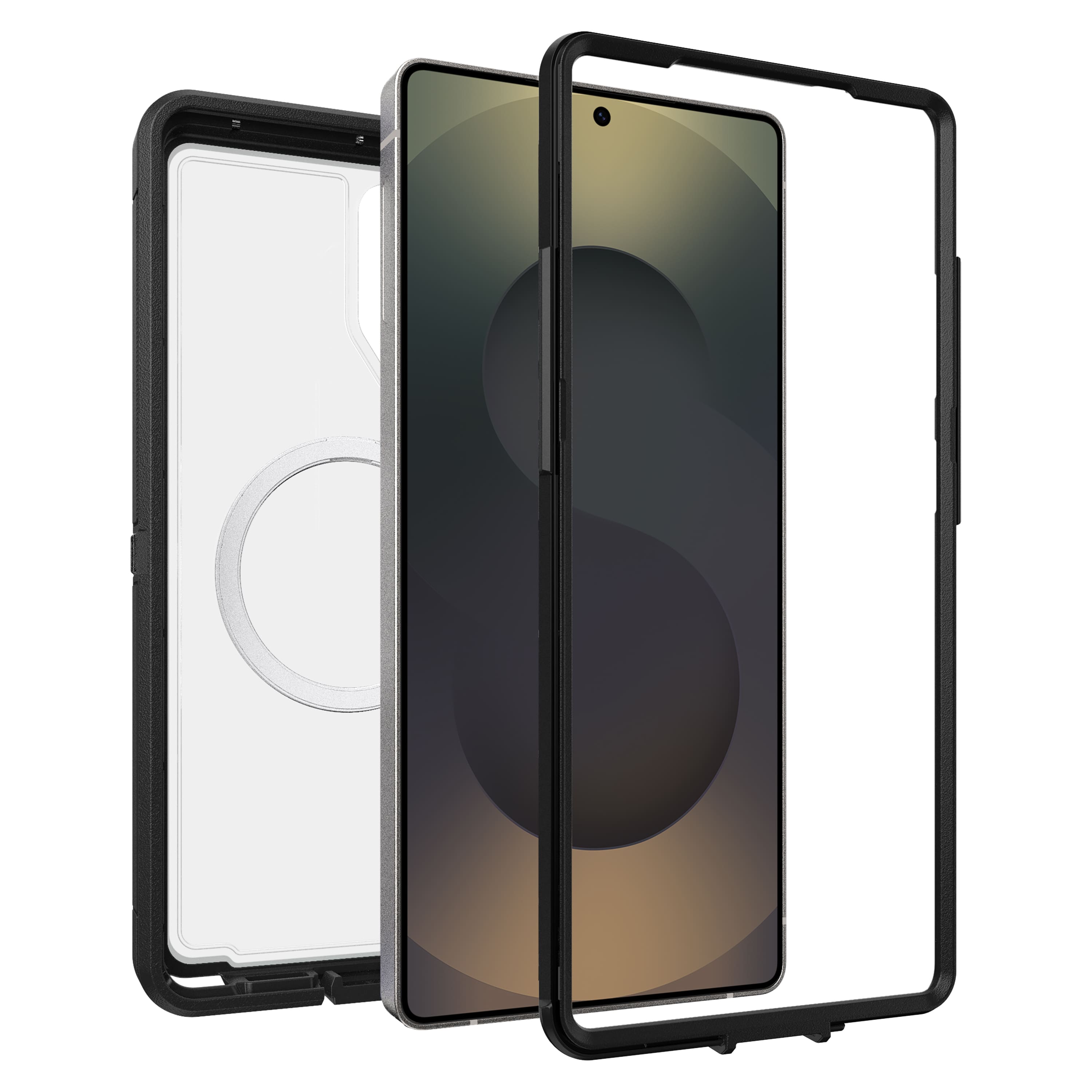 Back. OtterBox - Defender Series Pro XT Hard Shell with Magnets for Samsung Galaxy S25 Ultra - Dark Side.