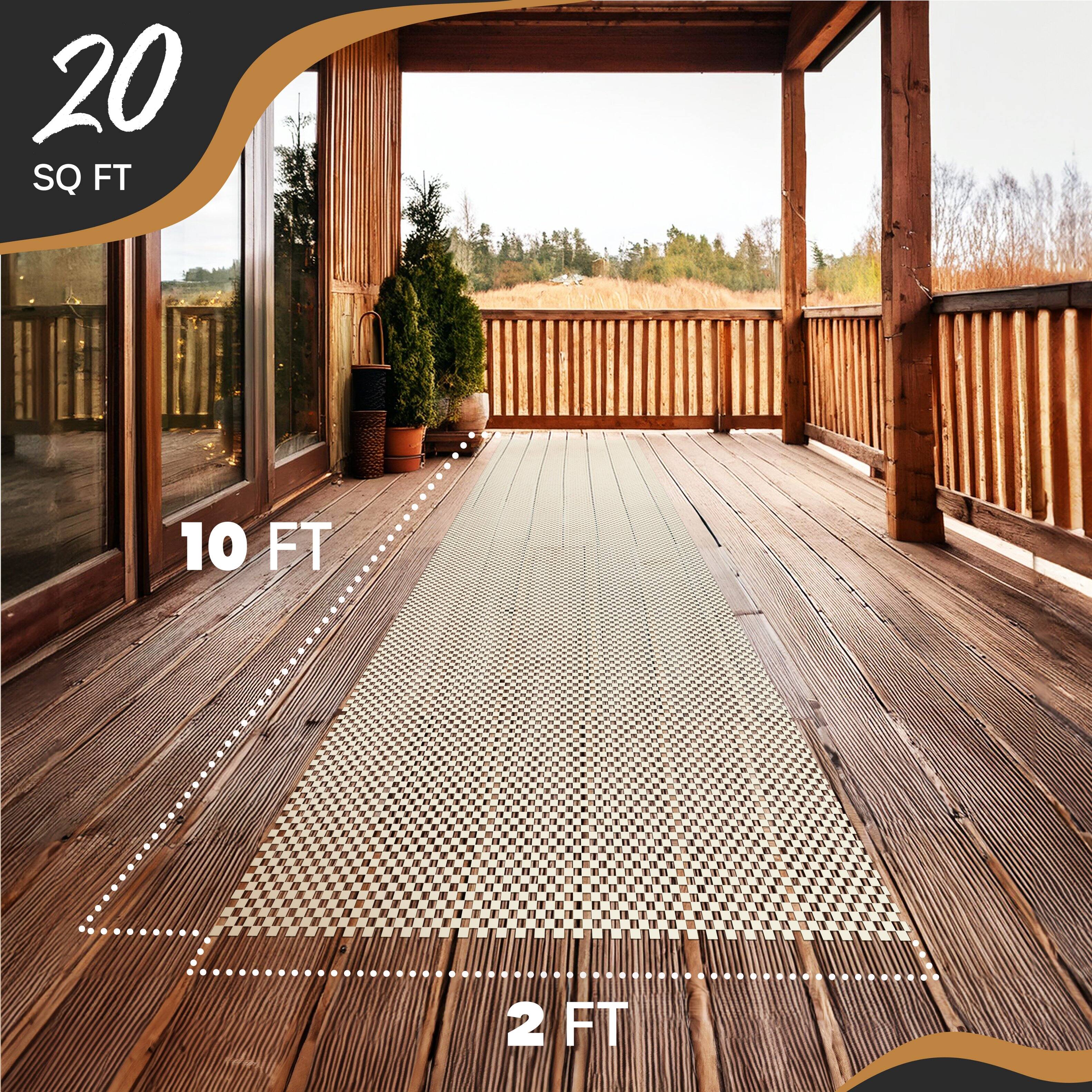 Back. Nevlers - 2 ft x 10 ft White Non Slip Rug Gripper Pad for Hard Surface Flooring - White.