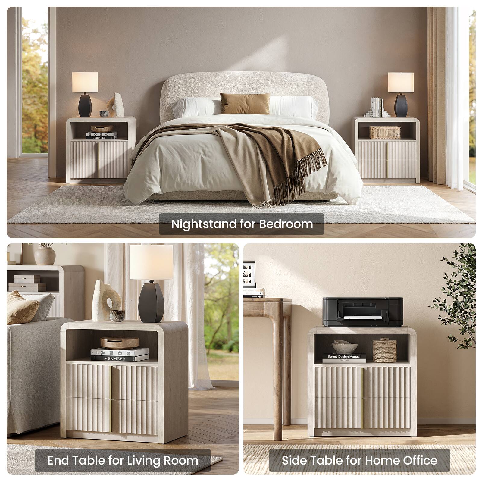 Nightstand for Bedroom  
End Table for Living Room  
Side Table for Home Office