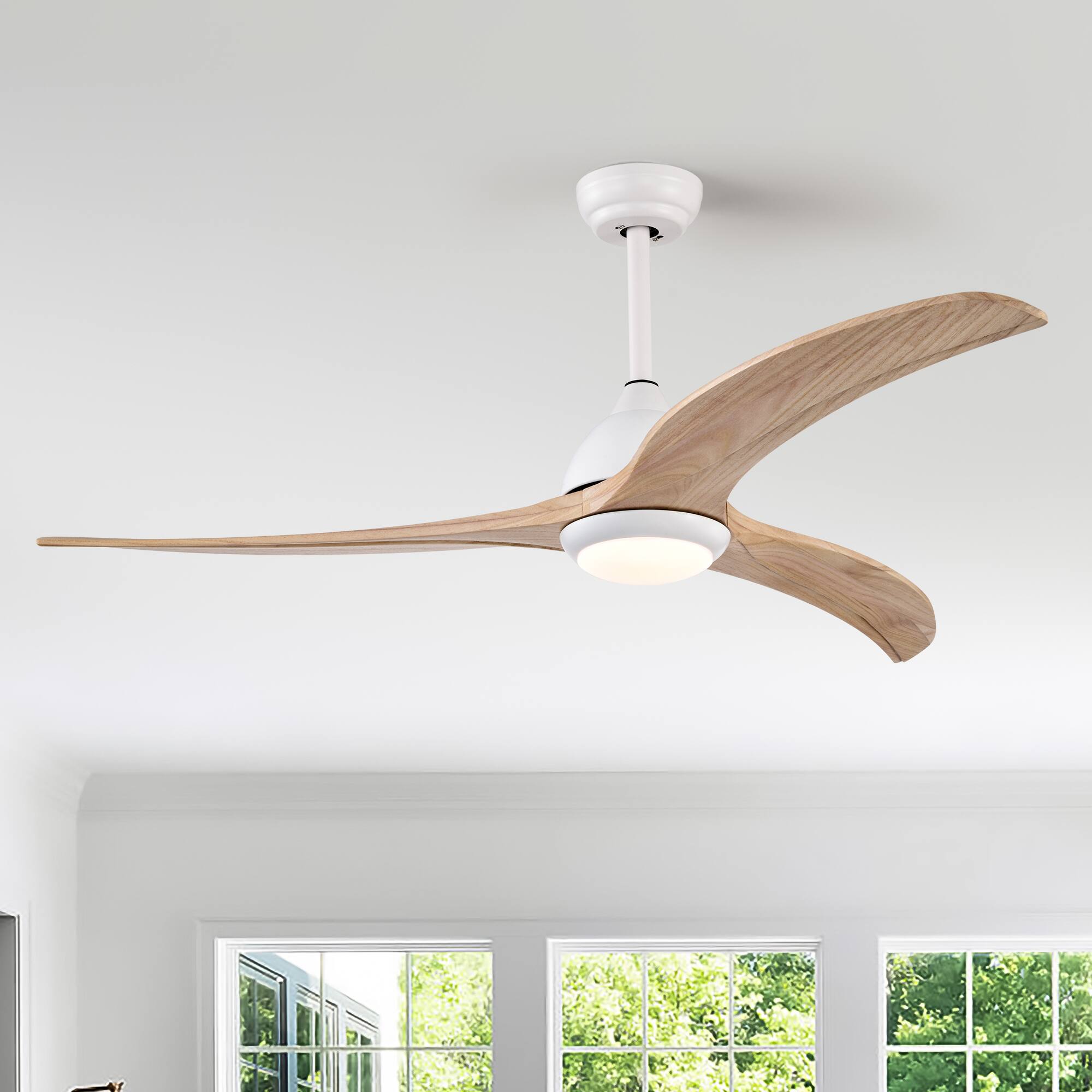 Alt View 1. APRILSOUL - 52 Inch Reversible DC Ceiling Fan Remote 70 Energy Saving Quiet - Matte White.