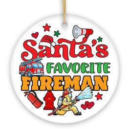 OrnamentallyYou - Santas Favorite Fireman Christmas Ornament Funny Appreciation Gift - Multi-colored