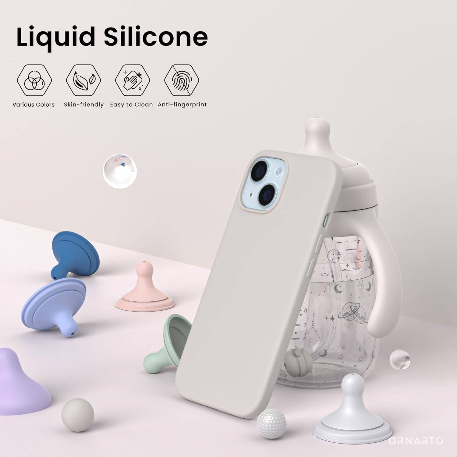 Liquid Silicone, Various Colors, Skin-friendly, Easy to Clean, Anti-fingerprint, ORNARTO