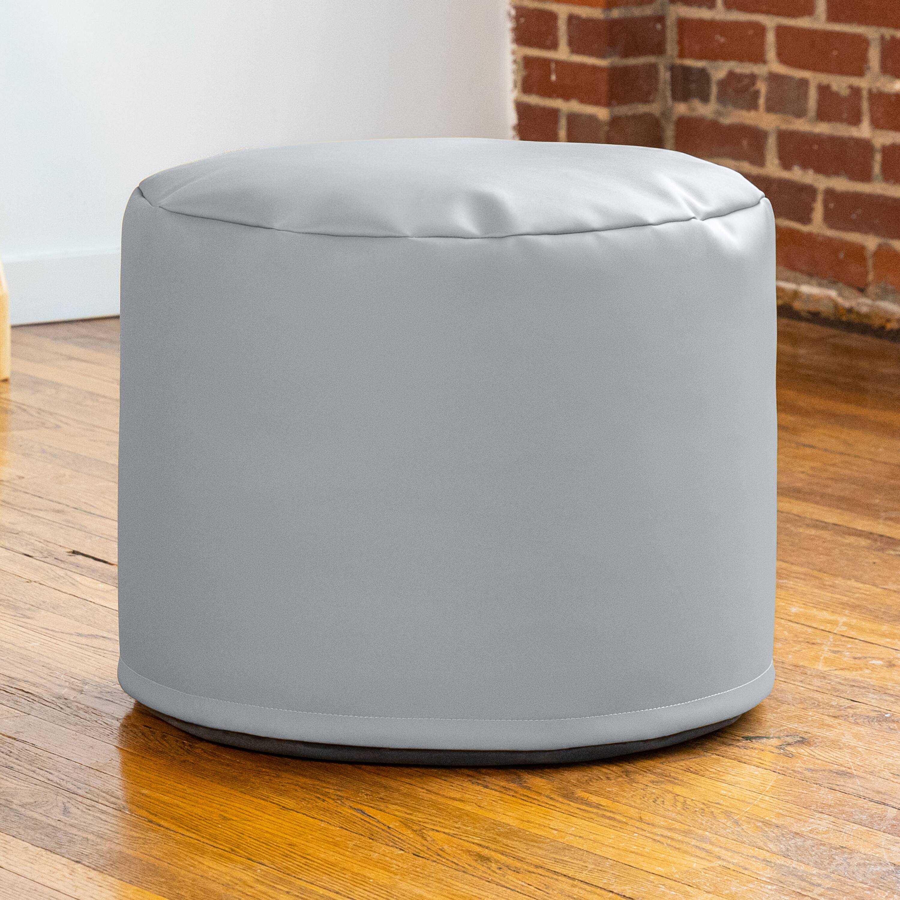 Alt View 1. Jaxx - Jaxx Mallo Modular Pouf Classroom Bean Bag Seat, Premium Vinyl - Submarine Grey - Submarine Grey.