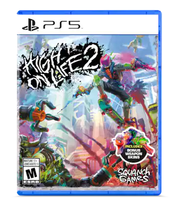 PS5
HIGH LIFE 2
ONLINE
MATURE 17+
JEUNES ADULTES 17+
M ESRB
INCLUDES BONUS WEAPON SKINS
SQUANCH GAMES - M (Mature 17+)