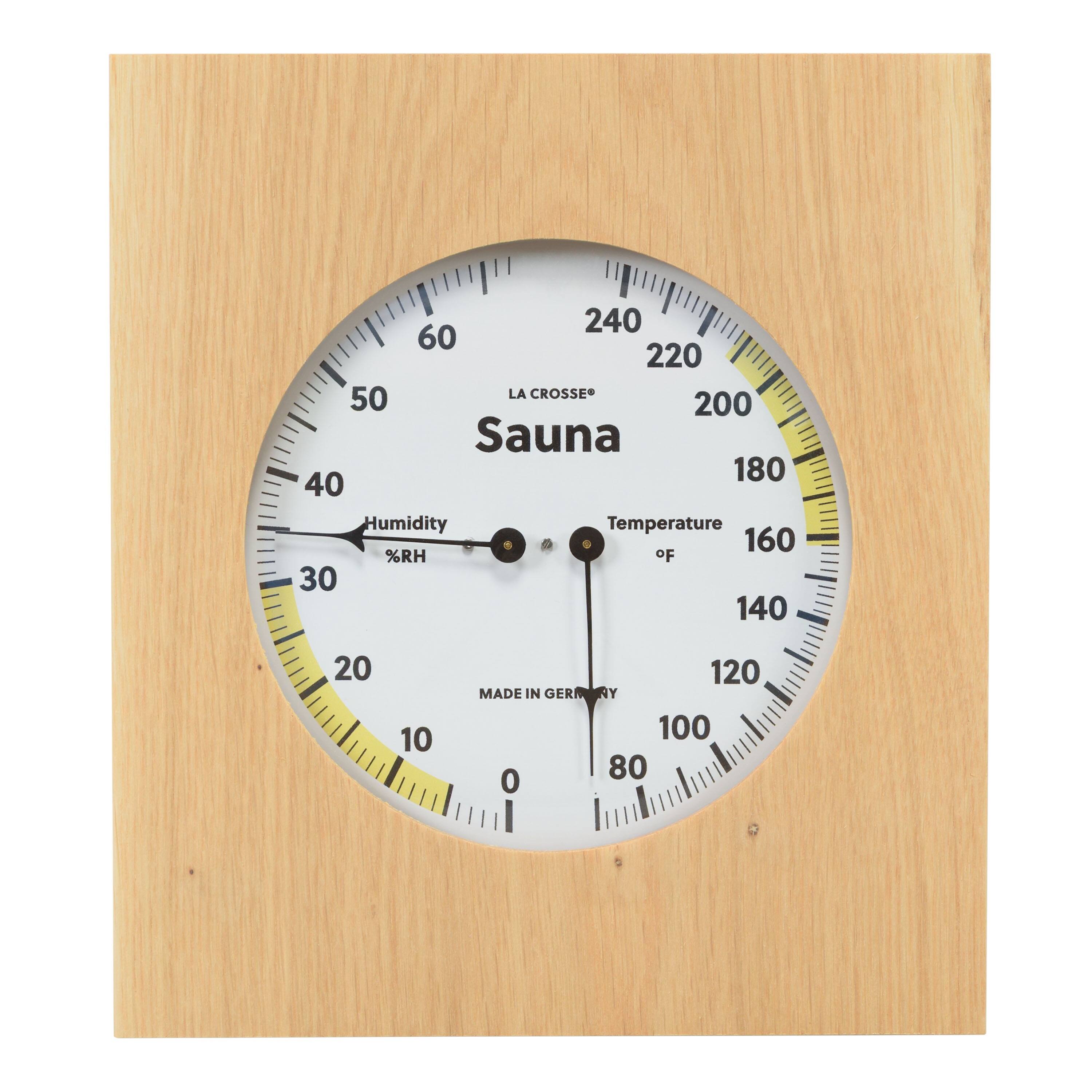LA CROSSE  
Sauna  
Humidity %RH  
Temperature °F  
MADE IN GERMANY