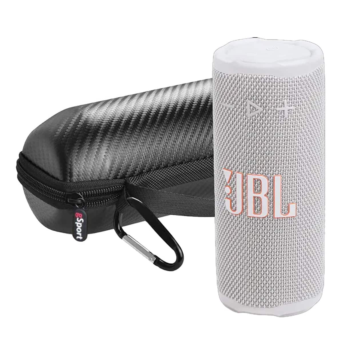 JBL - Grip Compact Portable Bluetooth Speaker Bundle with gSport Case - White