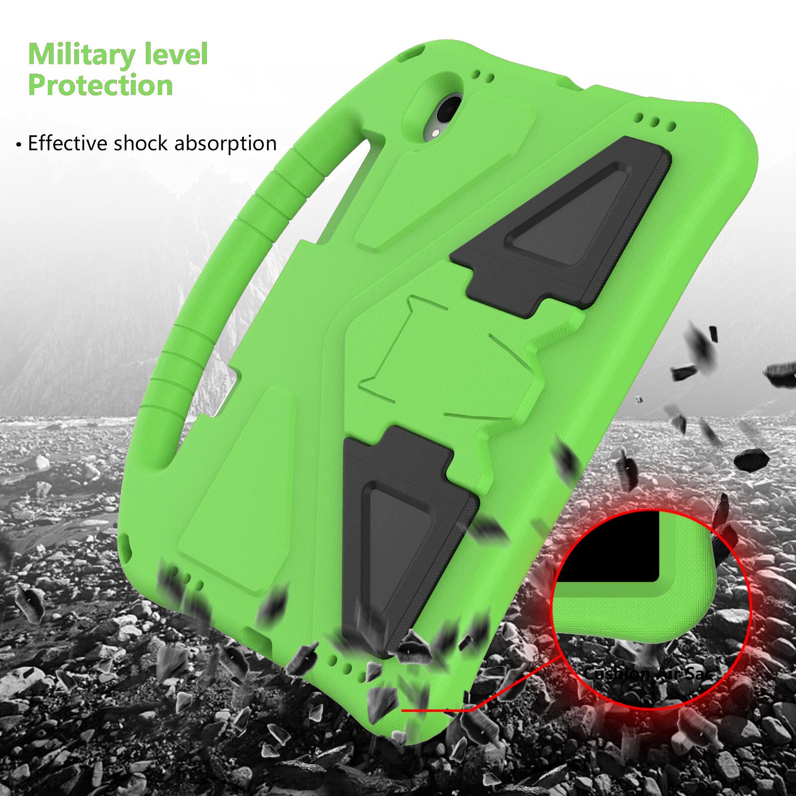 Military level Protection  
- Effective shock absorption