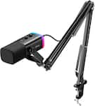 FIFINE - AM8T Gaming Microphone Bundle – Studio-Quality Sound, USB/XLR, RGB Lighting, Arm Boom Stand - Black