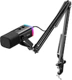 FIFINE - AM8T Gaming Microphone Bundle – Studio-Quality Sound, USB/XLR, RGB Lighting, Arm Boom Stand - Black