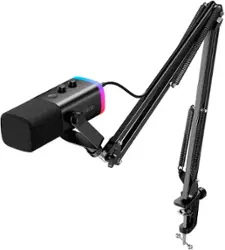 FIFINE AM8T Gaming Microphone Bundle – Studio-Quality Sound, USB/XLR, RGB Lighting, Arm Boom Stand - Front_Zoom