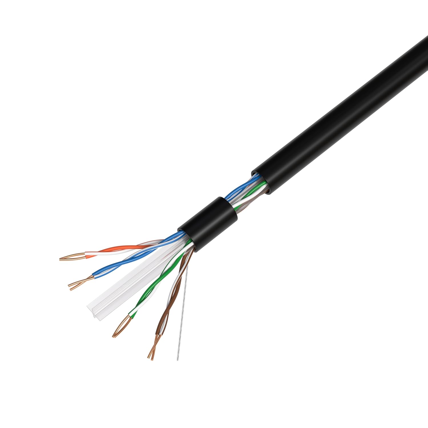 Back. Cables Direct Online - CAT6 1000FT Plenum CMP Ethernet Cable 550MHz 23AWG UTP RJ45 LAN Bulk Network Wire CCA Copper Clad Aluminum, Black.