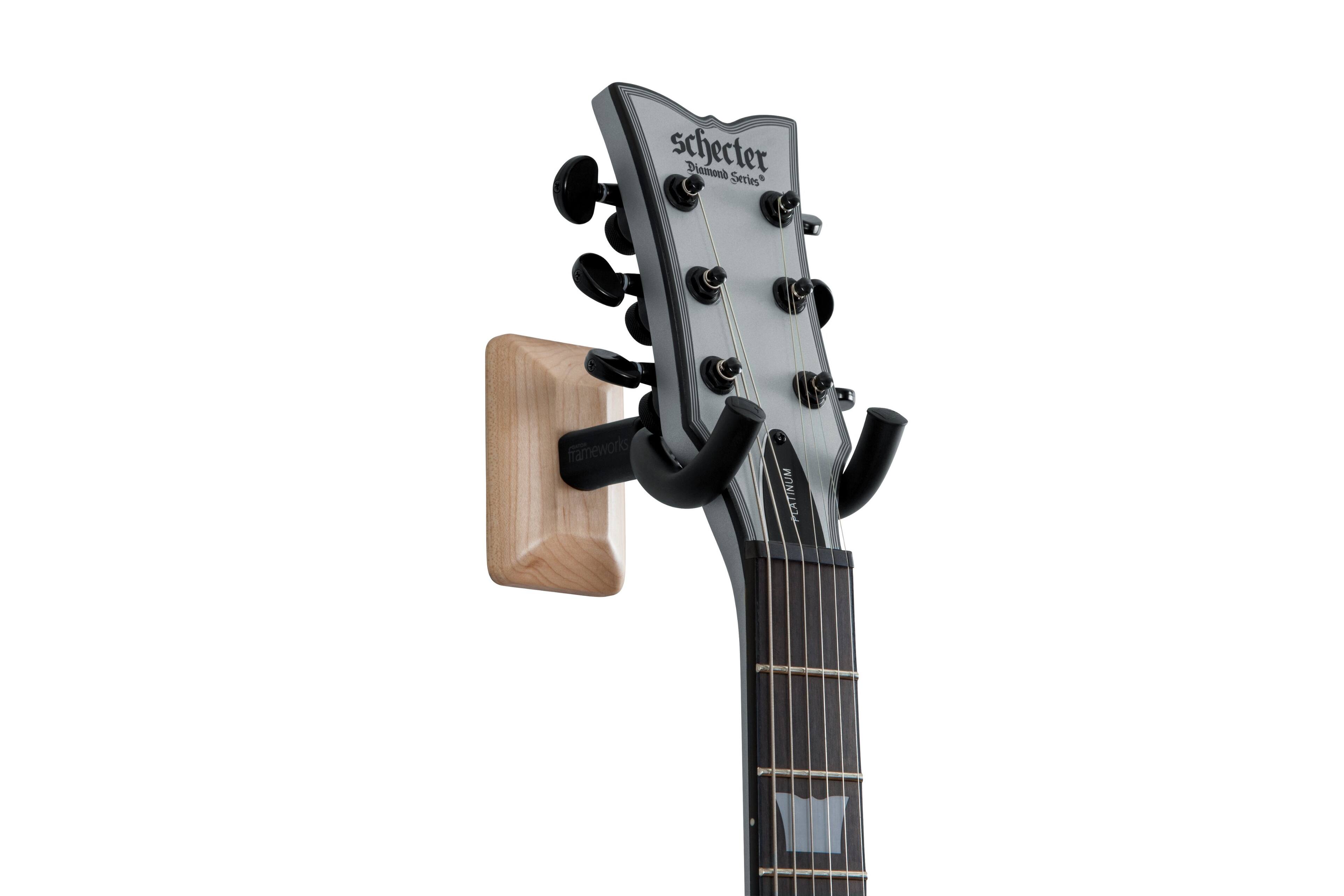 Alt View 13. Gator Frameworks - Maple Wall Mounted Guitar Hanger - Black.