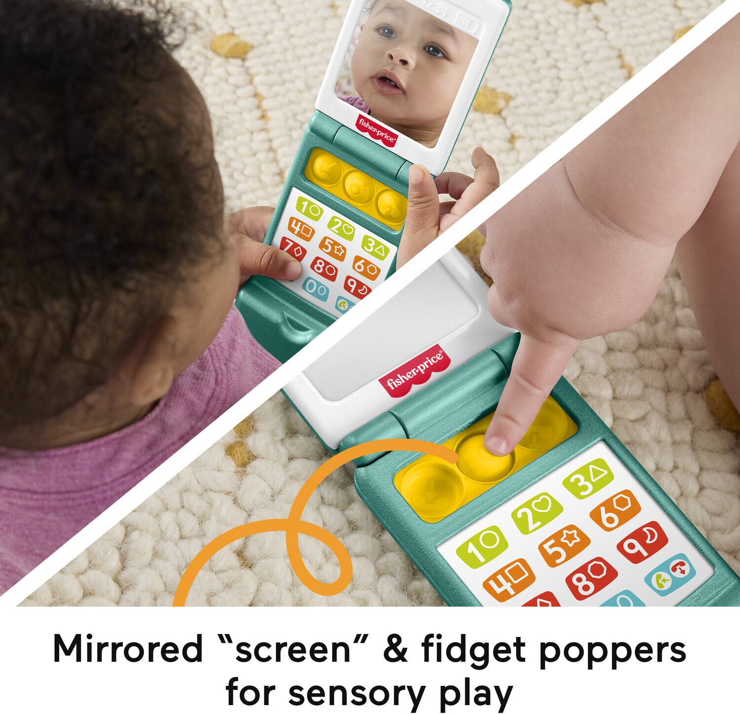 1734 u fisher-price 10 40 20 70 50 5 t 34 80 60 00 CP D & fisher-price 34 20 60 10 5*   D 80 C 40 R A Q

Mirrored "screen" & fidget poppers for sensory play