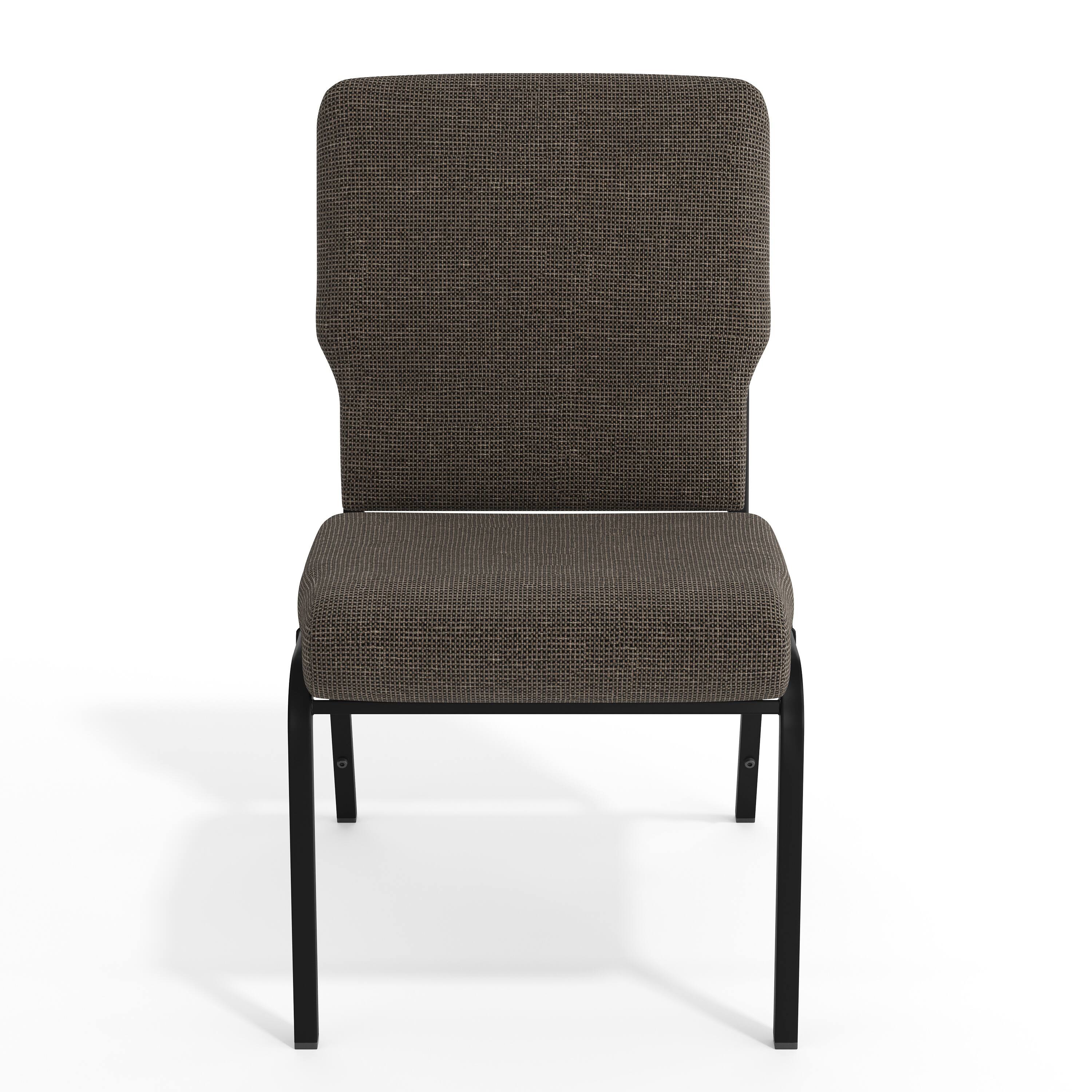 Alt View 9. Emma + Oliver - 20.5 in. Molded Foam Church Chair - Fossil Fabric/Black Frame.