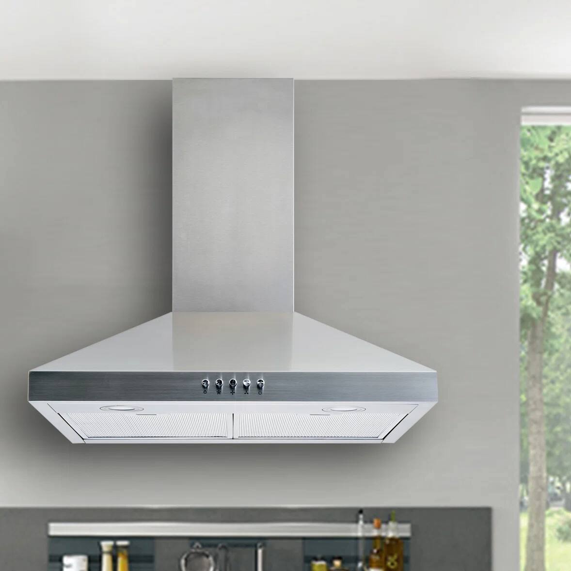 Back. Winflo - Winflo 36 inch Convertible 300 CFM Stainless Steel Wall Mount  Range Hood - Stainless Steel.