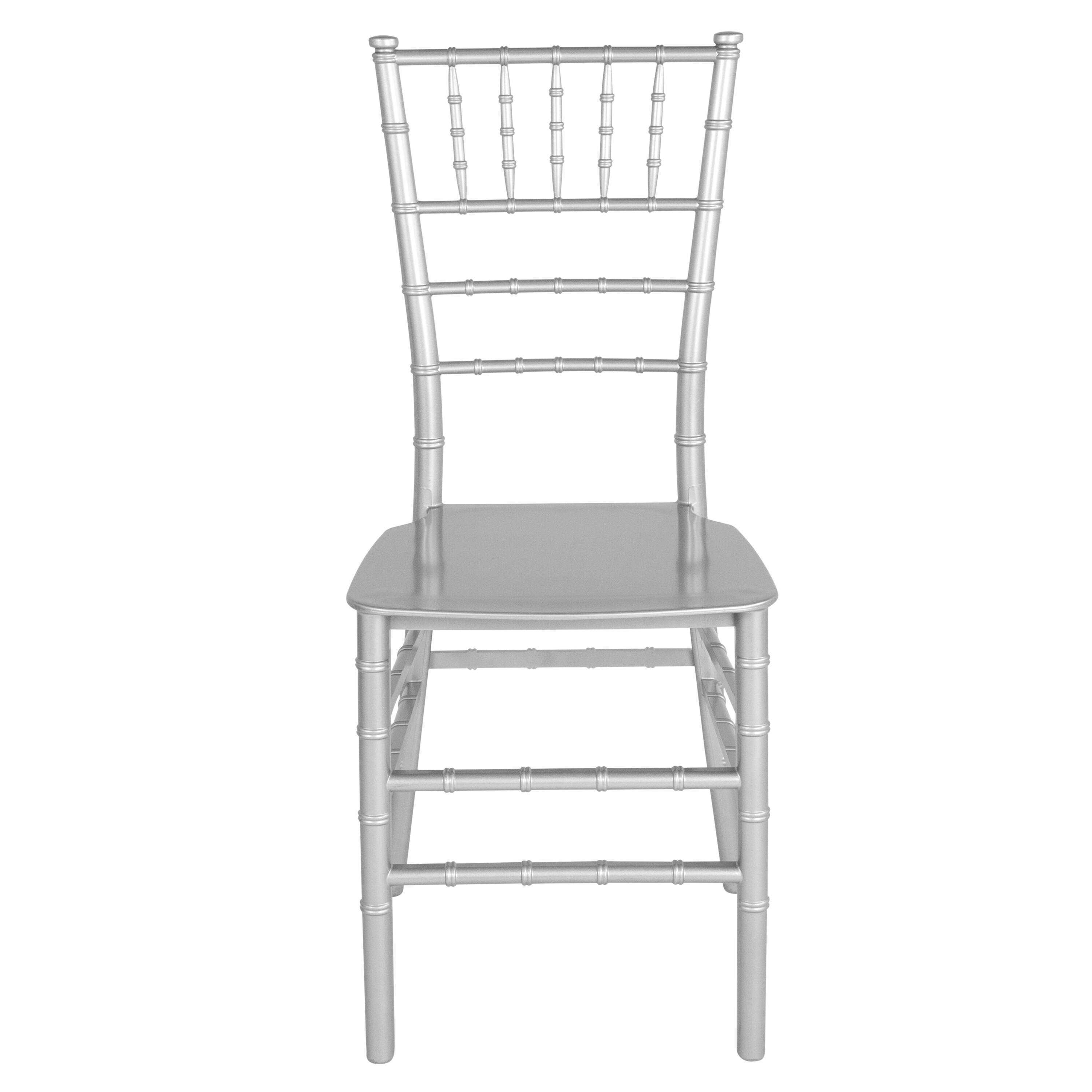 Alt View 7. Emma + Oliver - Resin Stacking Dining Chiavari Chair - Silver.