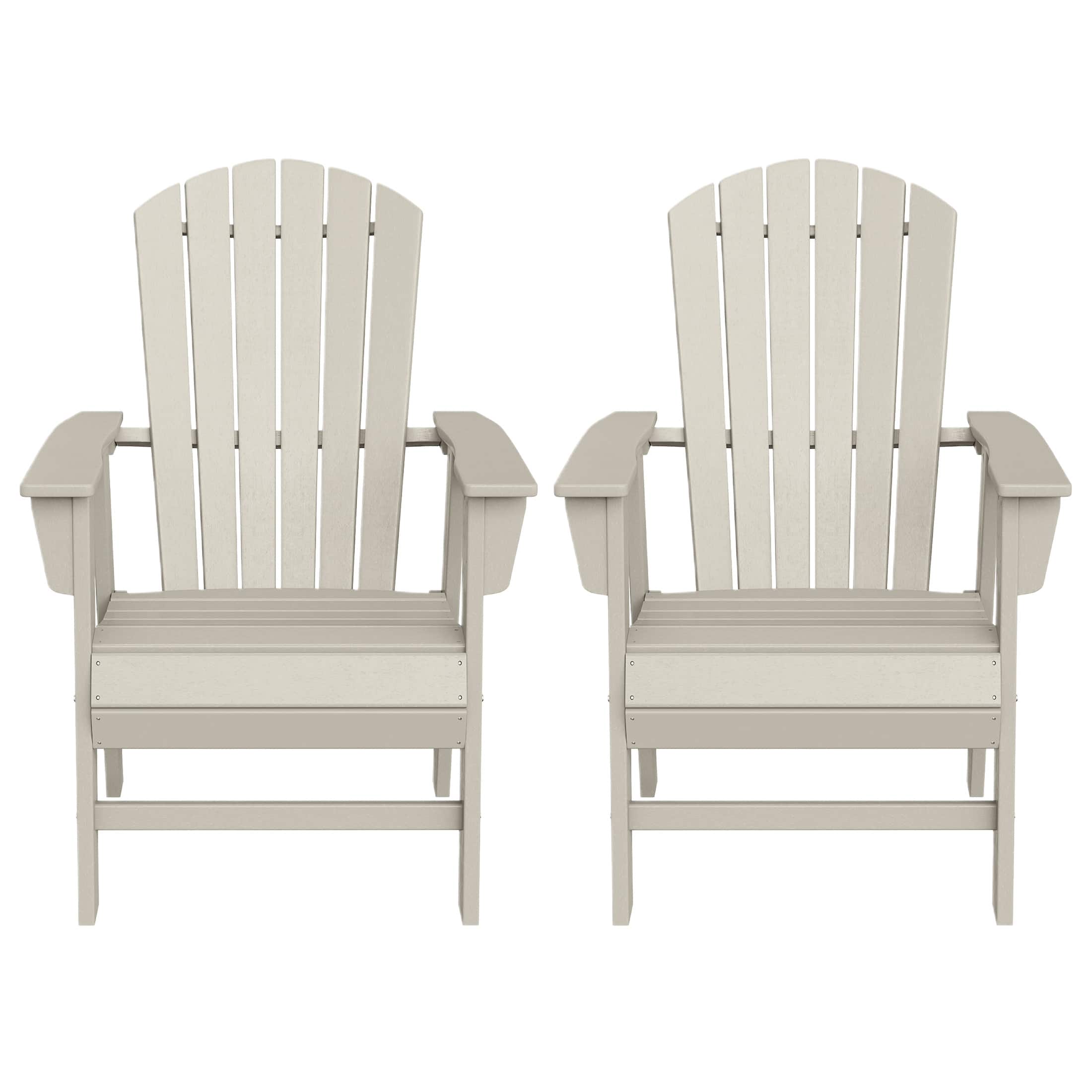 WestinTrends - Dylan HDPE Seashell Upright Adirondack Chair (Set of 2) - Sand price history on PriceWatchPro