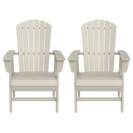 WestinTrends - Dylan HDPE Seashell Upright Adirondack Chair (Set of 2) - Sand