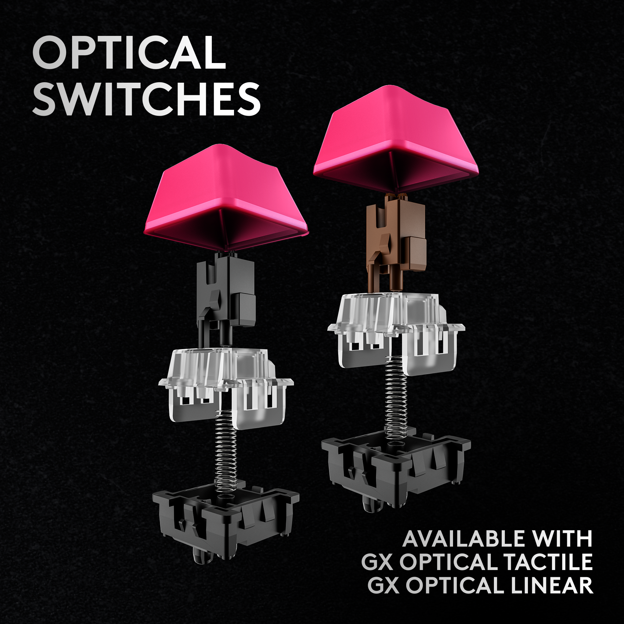 Optical Switches are available with GX Optical Tactile and GX Optical Linear.