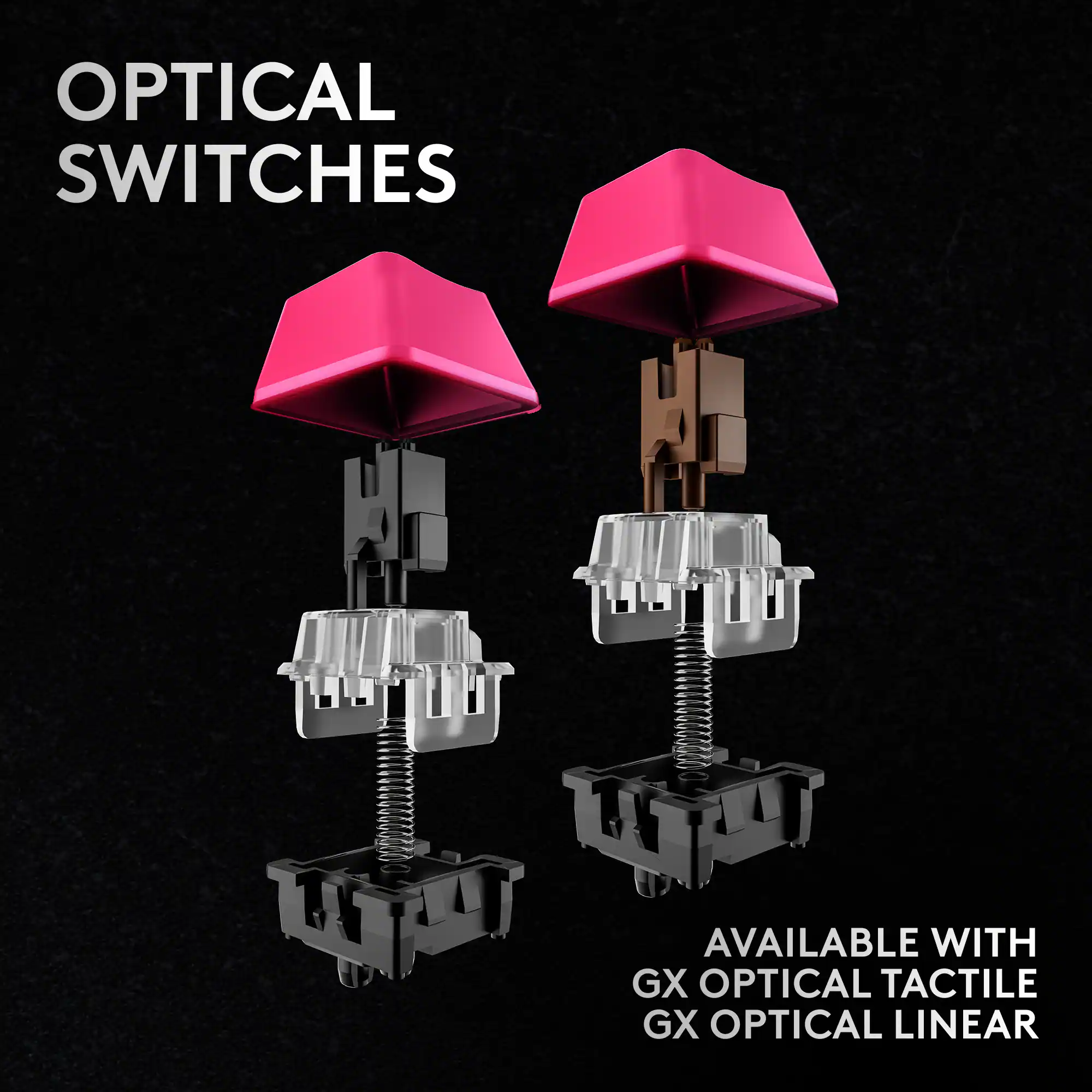Optical Switches are available with GX Optical Tactile and GX Optical Linear.