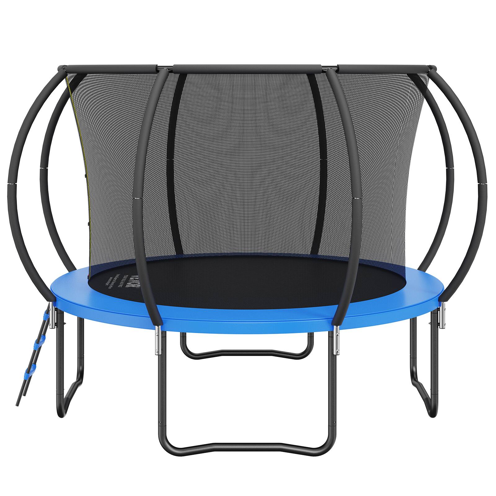 Alt View 5. VEVOR - 10FT Trampoline, 330 lbs Trampoline with Enclosure Net, Ladder, and Curved Pole, Heavy Duty Trampoline with Jumping Mat - Blue.