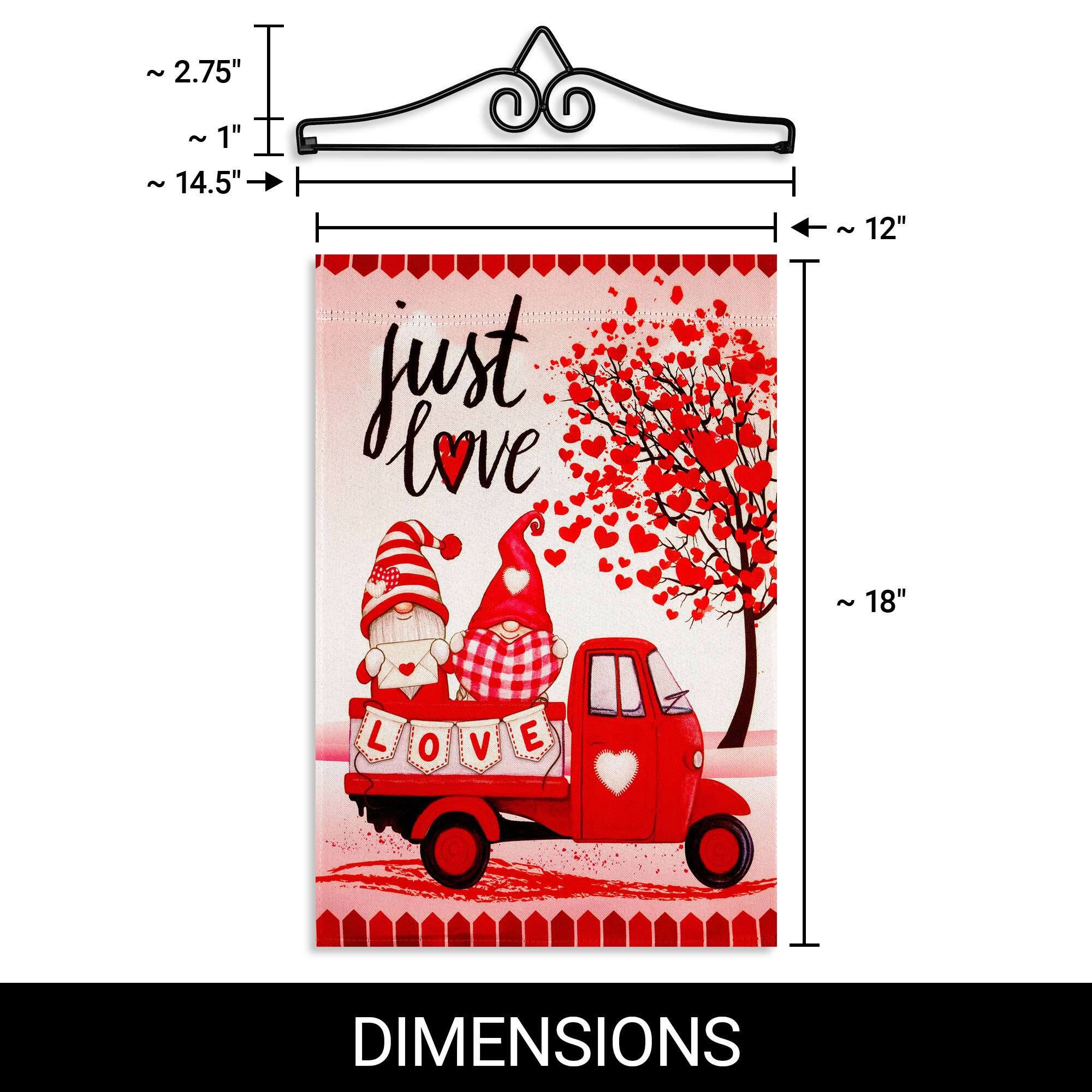 - ~ 2.75"
- ~ 1"
- ~ 14.5"
- ~ 12"
- ~ 18"

just love

LOVE

DIMENSIONS