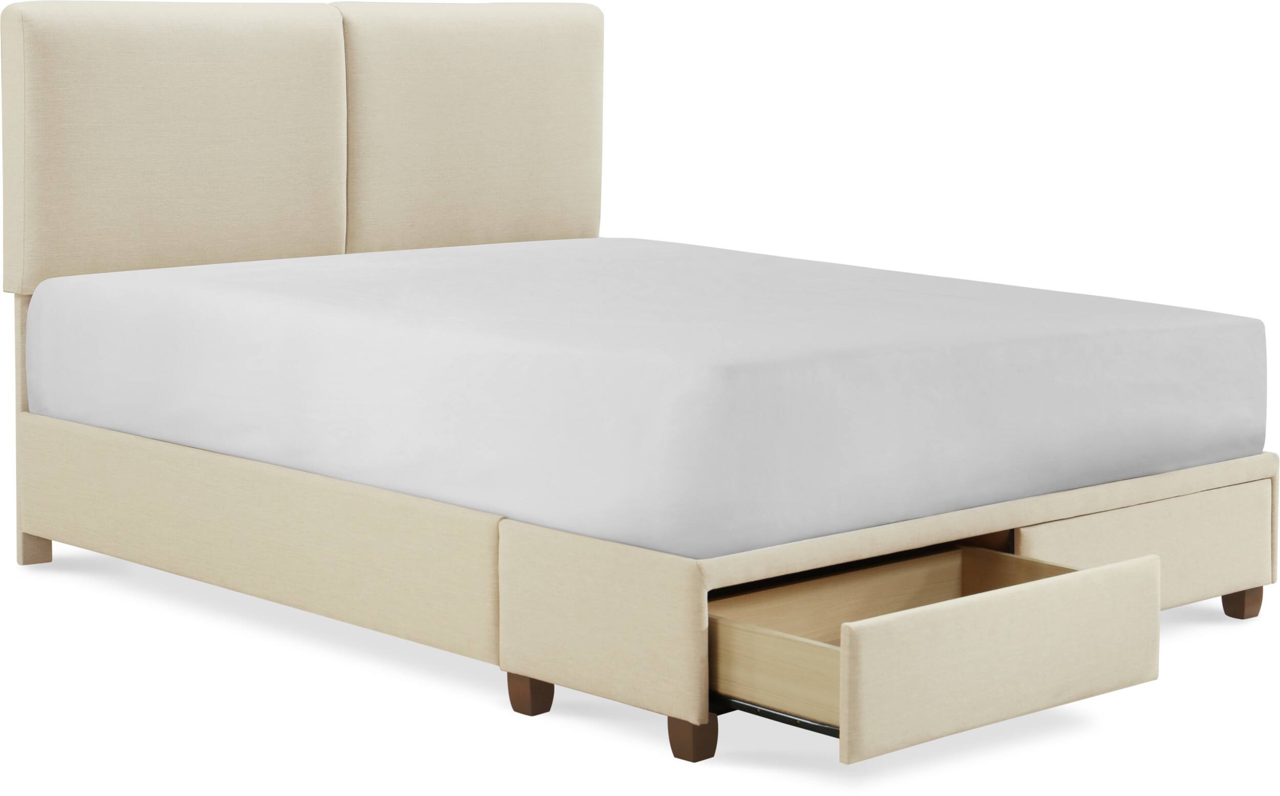Alt View 15. Finch - Maxwell Storage Bed with Adjustable Height Headboard Queen - Beige.