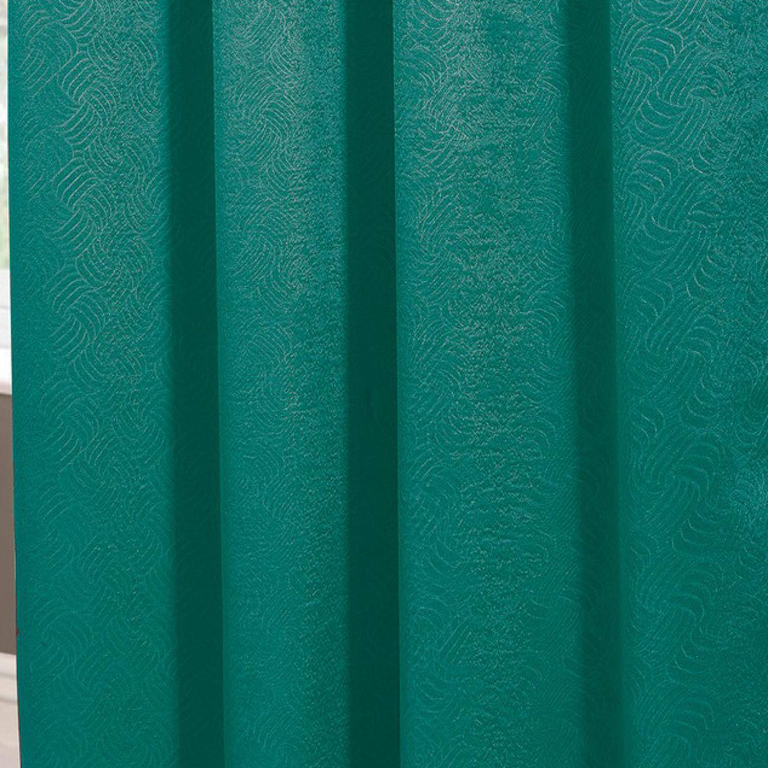 Left. RT Designers Collection - RT Designers Nellie Embossed Blackout Grommet Panel - 52x84" Teal - teal.