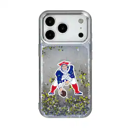 Keyscaper - NFL - New England Patriots - Linen Logo iPhone Glitter Case - 14 - Multicolor