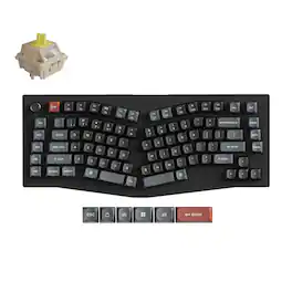 Keychron - V10 Ultra 8K 75% Alice Ergonomic Wireless Mechanical Keyboard with Hot-Swappable Switches - Black