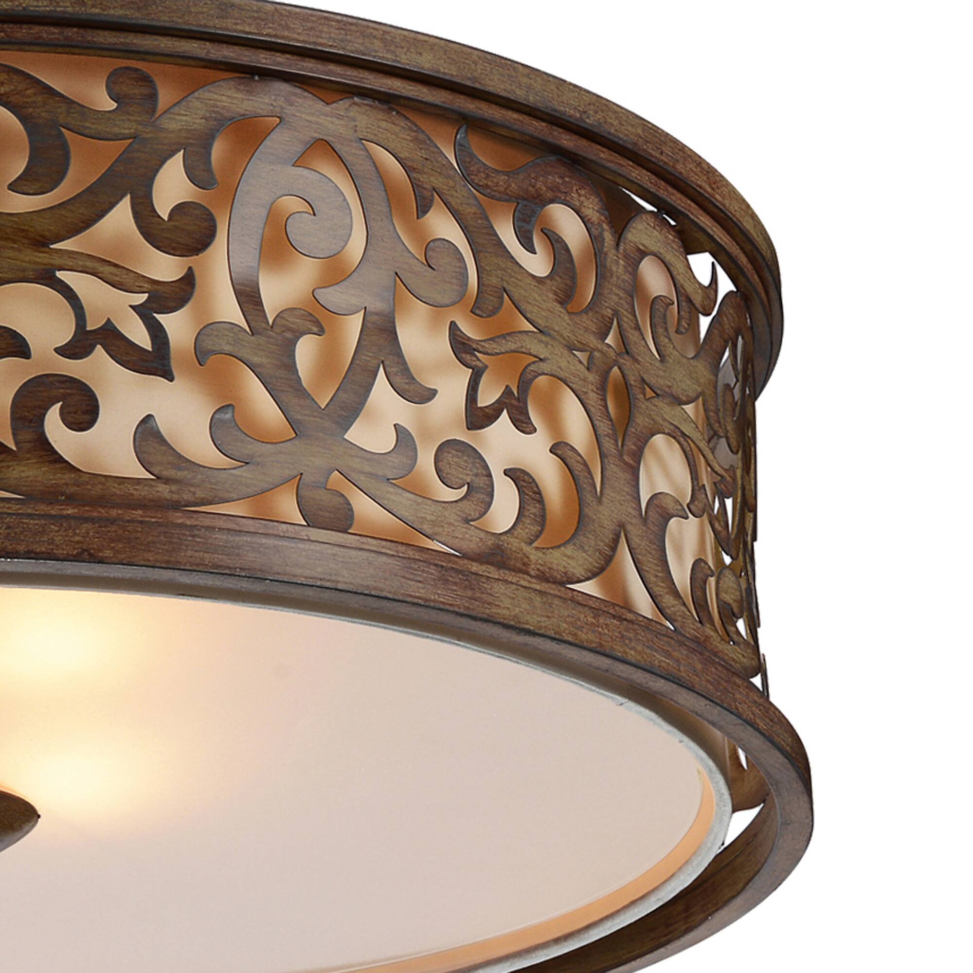 Angle. CWI Lighting - Nicole 5 Light Drum Shade Flush Mount With Brushed Chocolate Finish - Brushed Chocolate.