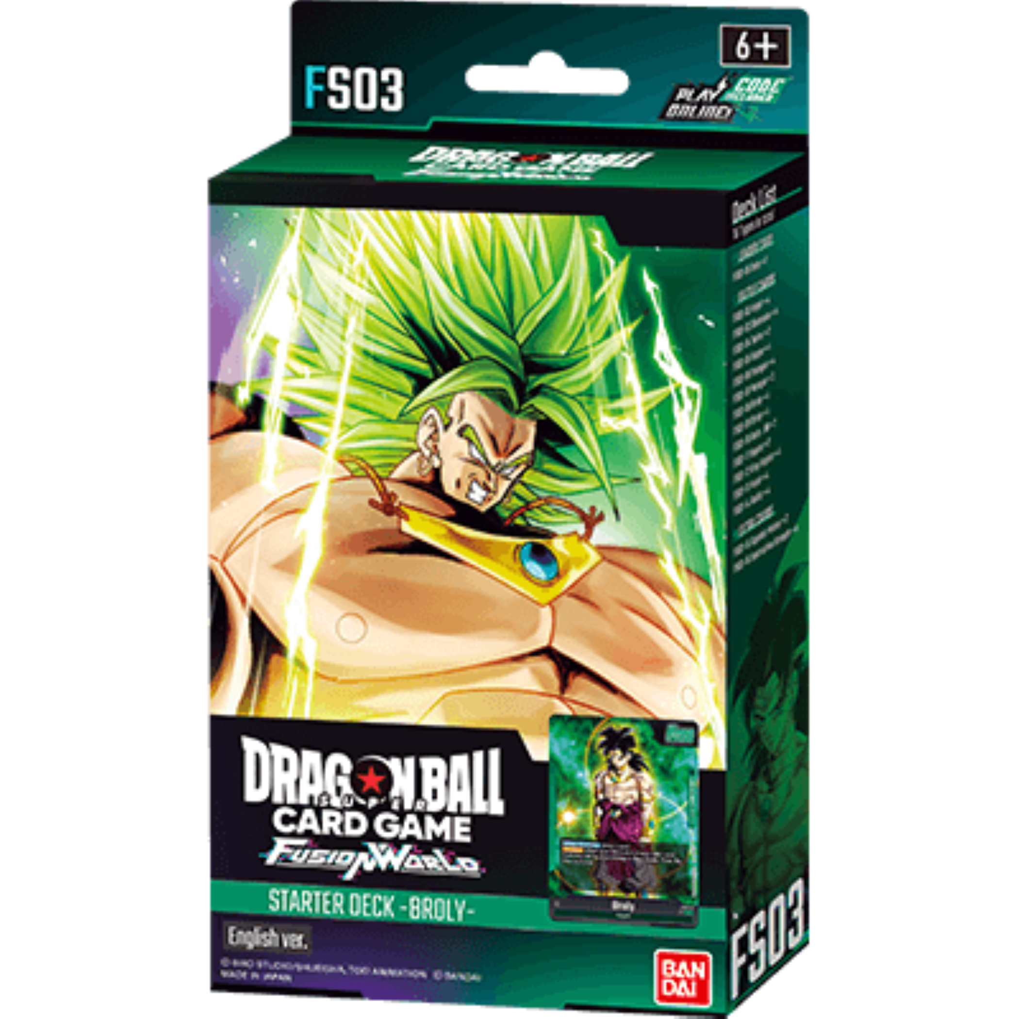 6+ FS03 CODE PLAY BRLMBD DAG8 YALI Deck DRAG BALL CARD GAME FusionWarLo WaRLo STARTER DECK -BROLY- English ver. BAN DAI FSD3