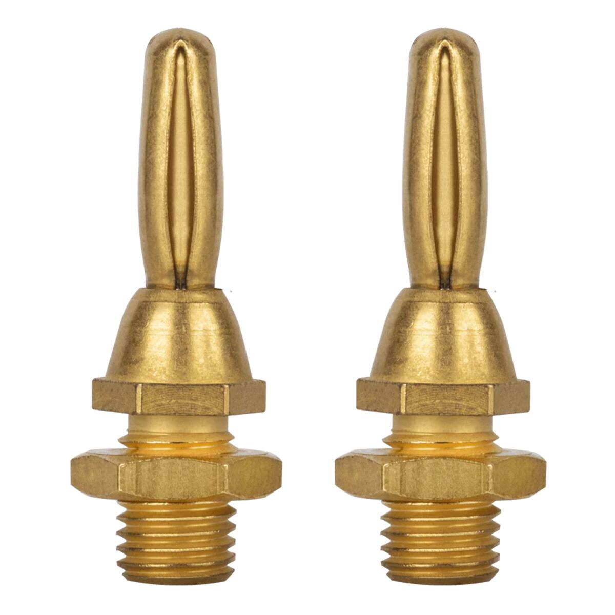 Front. AudioQuest - AudioQuest 1002 Banana Connectors - 4-Pack (Gold) - Gold.